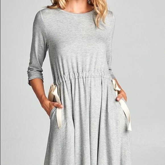 Comfy & Cute Side Tie Midi Dress - Picture 4 of 6